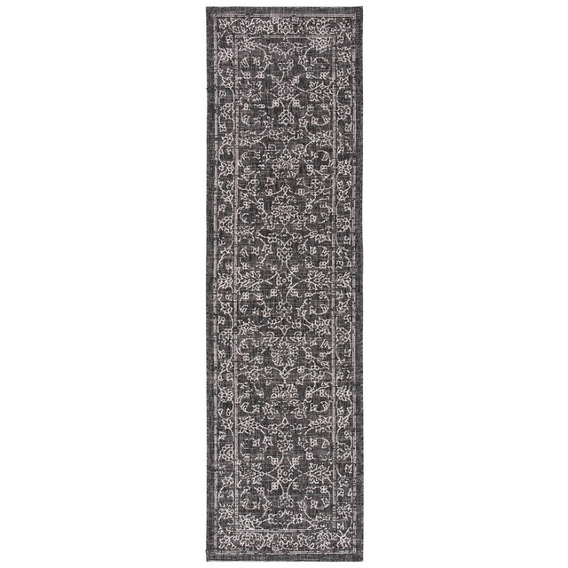 Courtyard CY8680 Power Loomed Indoor and Outdoor Runner Rug - Black/Ivory - 2'3"x6'7" - Safavieh