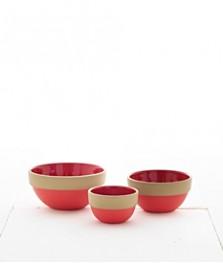 Red Rim Nesting Bowl Set