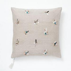 Brooch Pillow Cover, 16"x16", Natural