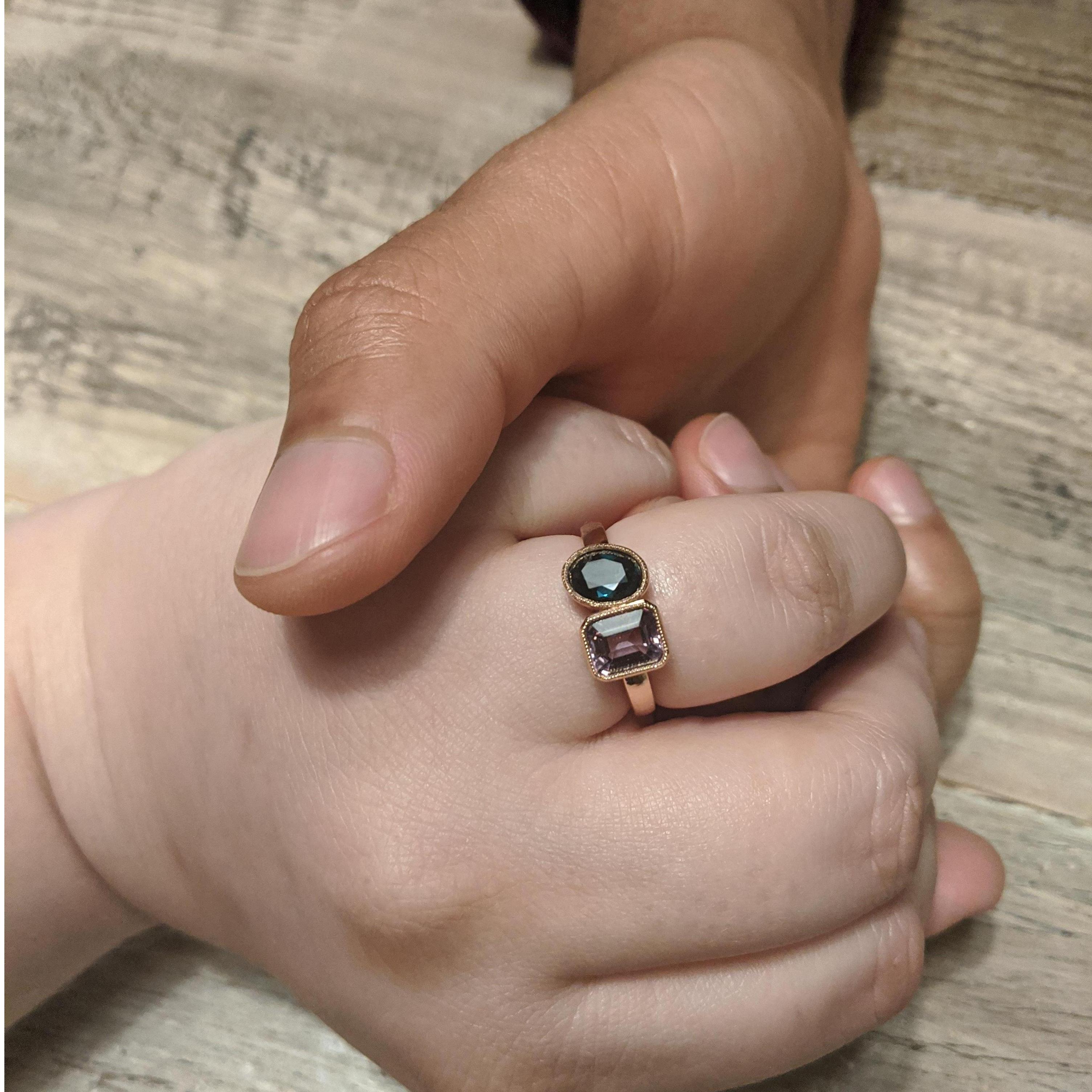 Yes, I took too many pictures of my ring early on. We were out to dinner to celebrate the engagement!