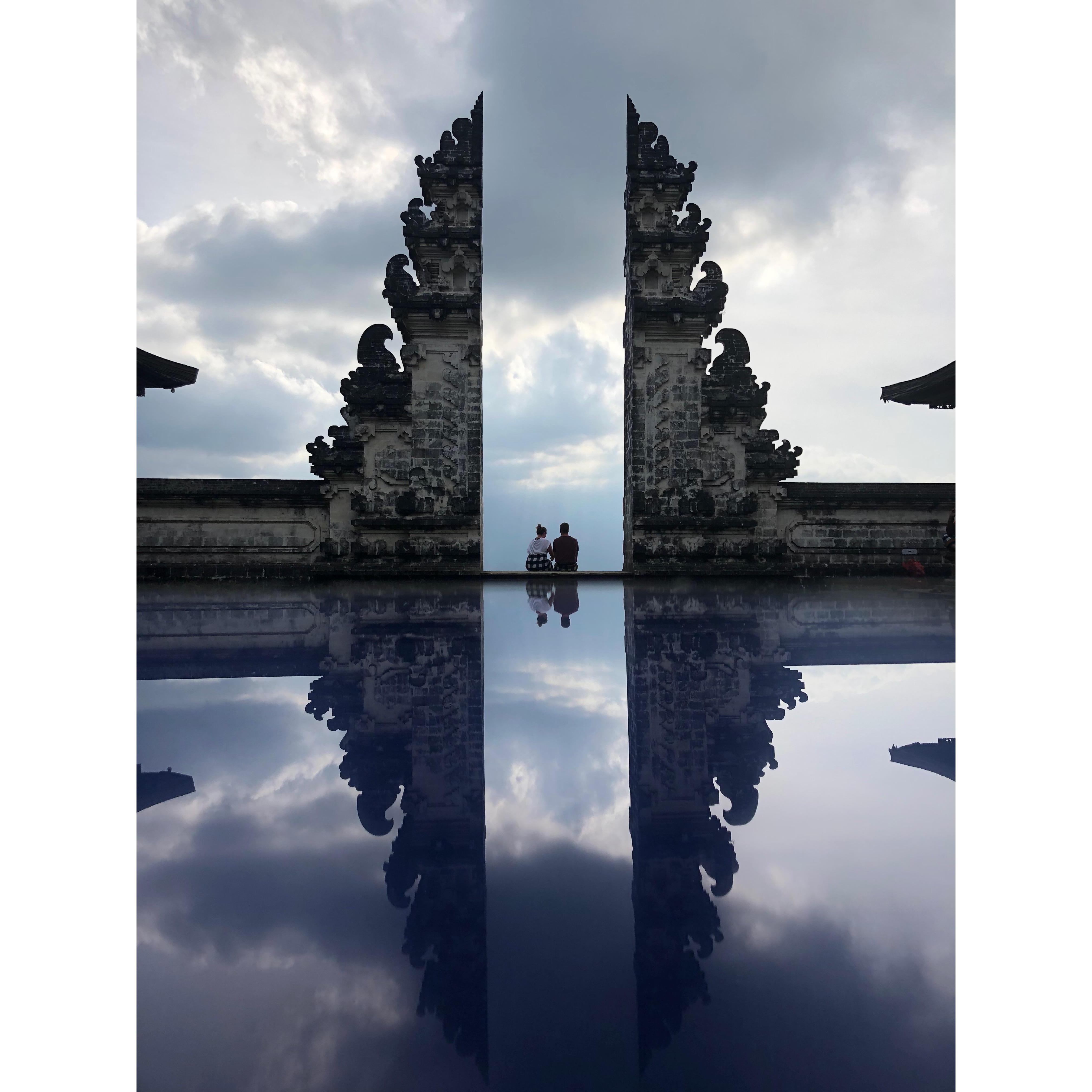 At a temple in Indonesia