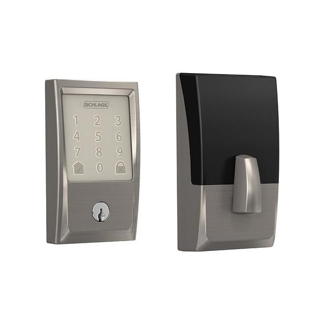 Century Encode Smart Wifi Door Lock with Alarm in Satin Nickel