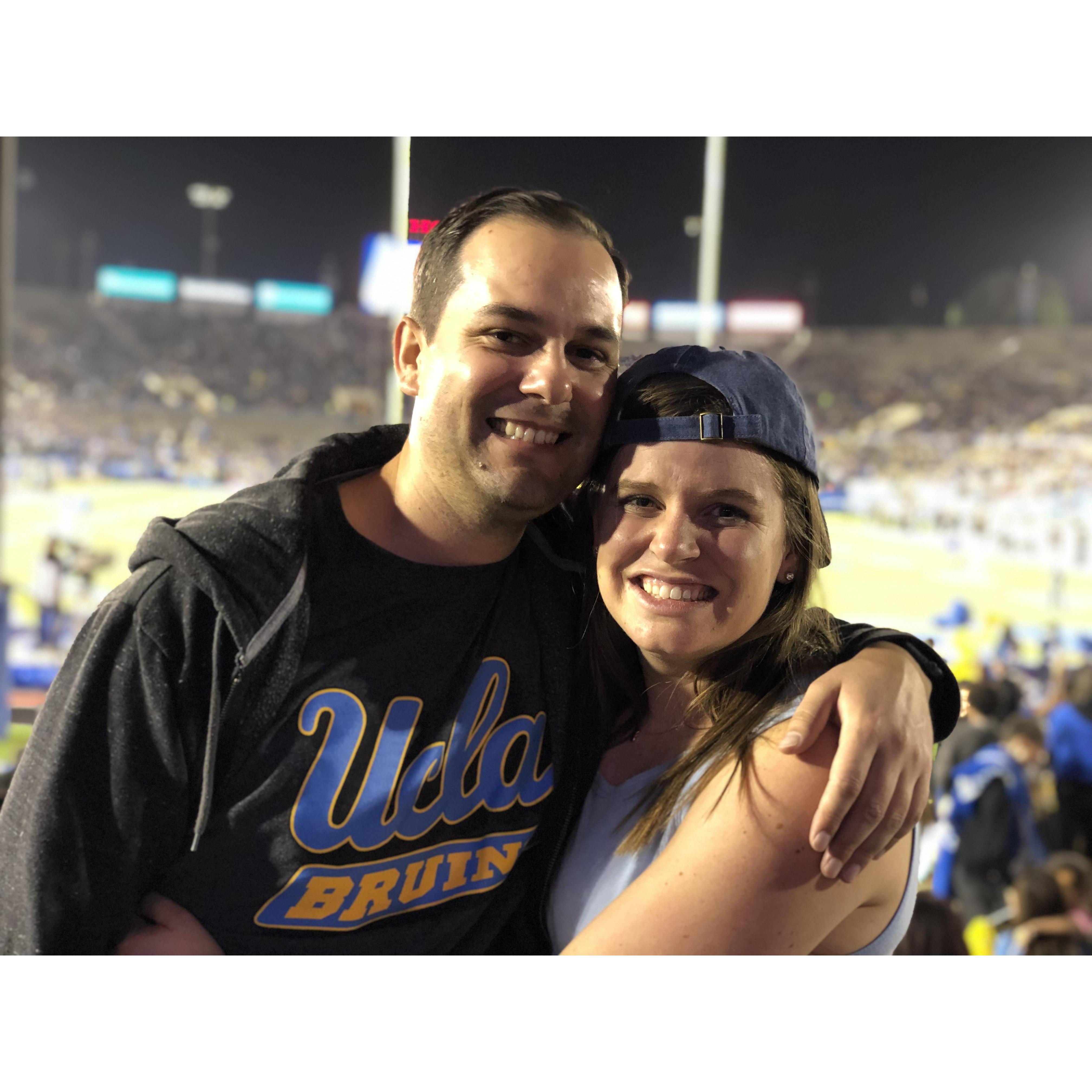 cheering on the UCLA Bruins... where Maddie fell in love with Kevin a little more when he wore his UCLA shirt!
