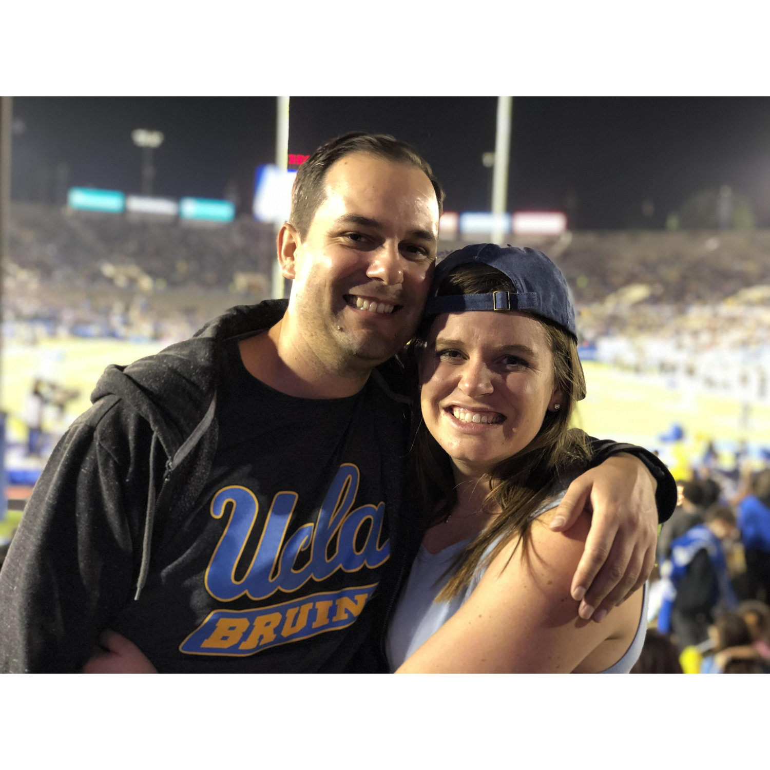 cheering on the UCLA Bruins... where Maddie fell in love with Kevin a little more when he wore his UCLA shirt!