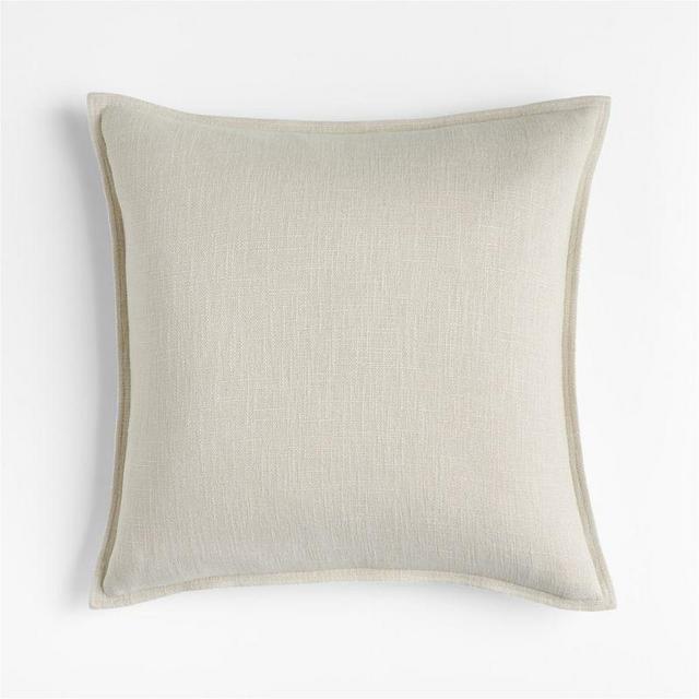 Ivory 20"x20" Laundered Linen Throw Pillow Cover