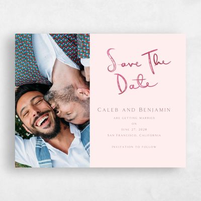 Lightest Blush, Pink Wedding Save the Date - Dunluce Photo