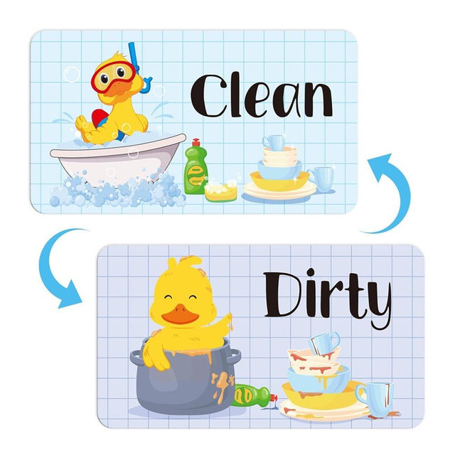 Dishwasher Magnet Clean Dirty Sign - Cosmisun Duck Clean Dirty Magnet for Dishwasher Cute Cartoon Animal Double Sided Strong Dish Washer Flip Sign Magnetic Indicator for Home Kitchen Decor