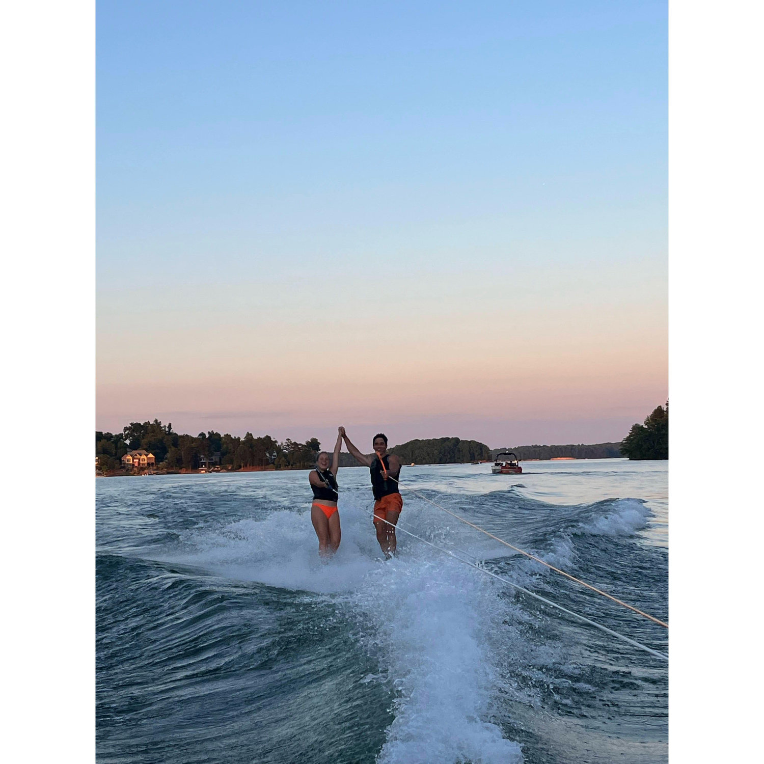 Many ski runs on Lake Keowee and where Will would later propose to Julia!