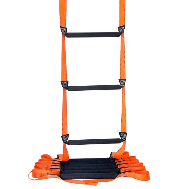 FKNGS Fire Escape Ladder, 16.4 Feet Emergency Fire Ladder, 2-3 Story Homes Reusable Safety Rope Ladder for Kids and Adults