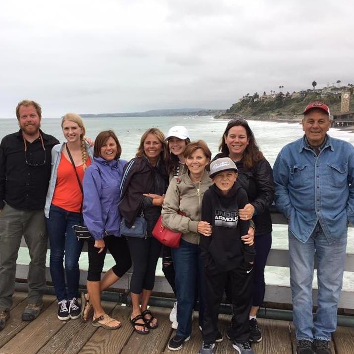 One of our earliest photos together! San Clemente, CA with James's family, June 2017.