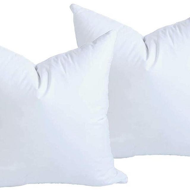 MoonRest Set of Two Down Alternative Square Pillow Insert Form%100 Cotton Blend Fabric Cover, Decorative Throw Pillow, Sofa Cushion and Bed Pillow - Hypoallergenic 23” X 23”