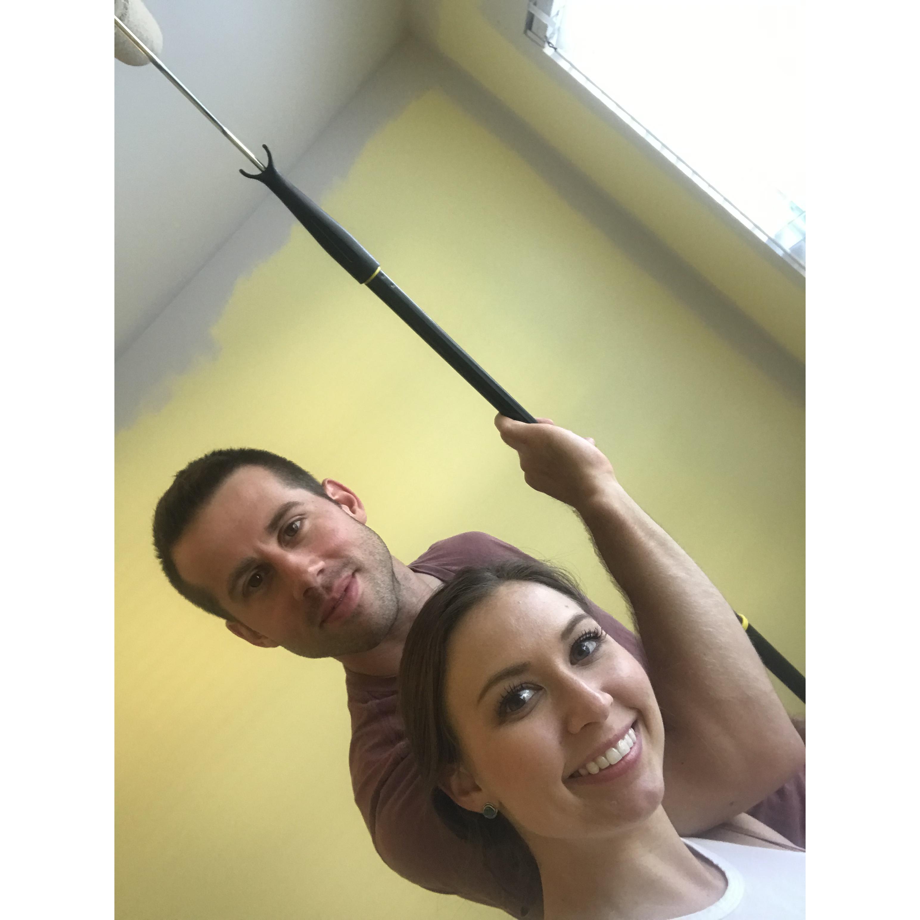 First time doing home improvements! We learned Ken is good at painting 😃