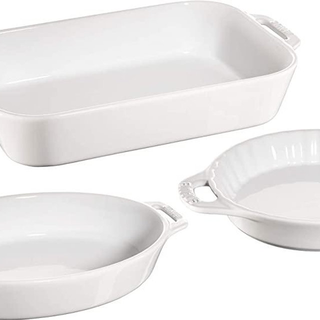 Staub Ceramic Baking Dish Set, 3pc, White