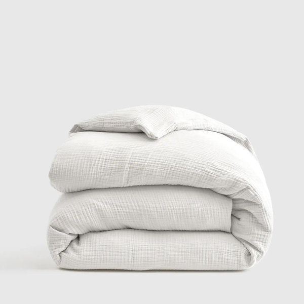 Organic Airy Gauze Duvet Cover | Quince in White