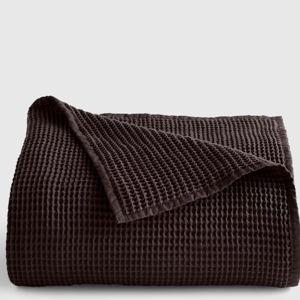 Organic Waffle Bed Blanket - Espresso