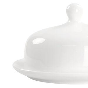 Butter dish with lid, white porcelain