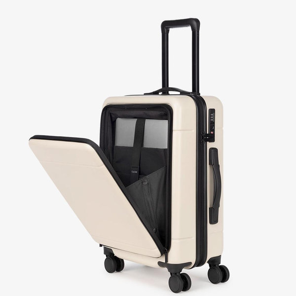 Hue Front Pocket Carry-On Luggage in Linen