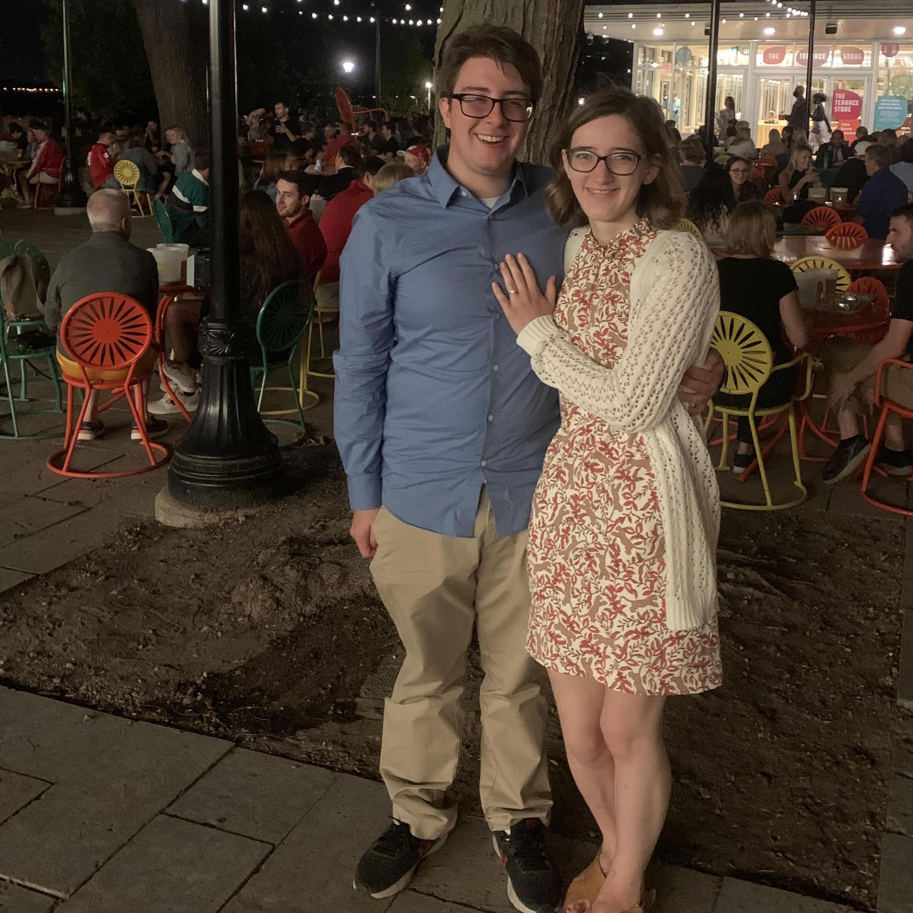 On the terrace the night we got engaged.
