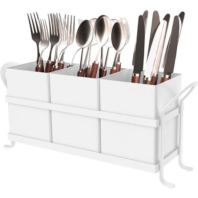 GaryVault White Kitchen Utensil Holder - Chic Silverware Holder for Party, Compact and Versatile Utensil Caddy, Ideal for Countertop and Party Use