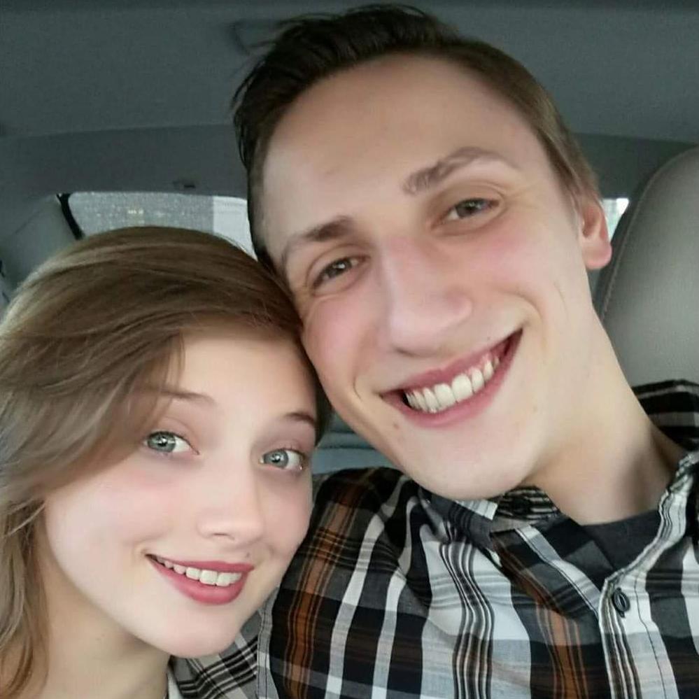On our way to dinner to celebrate our first Valentine's Day!