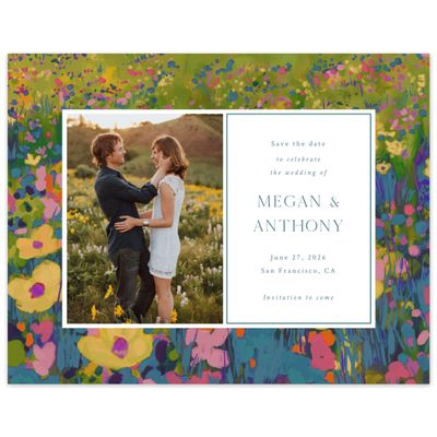 Grayed Teal, Blue Wedding Digital Save the Date - Alta Photo