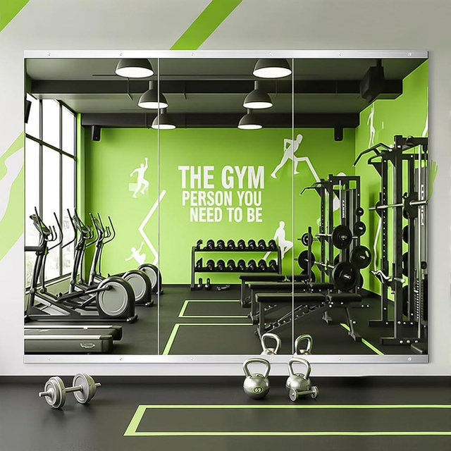 FICTOR Home Gym Mirror for Wall, 50"x25"x3 PCS Large Workout Mirrors with Tempered Glass, Full Length Frameless Body Mirror for Garage, Dance, Yoga, Bedroom
