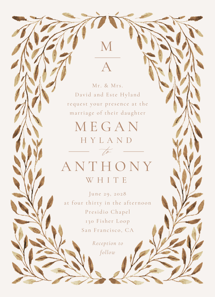 Thornton Portrait | Brown | Zola Wedding Invitations