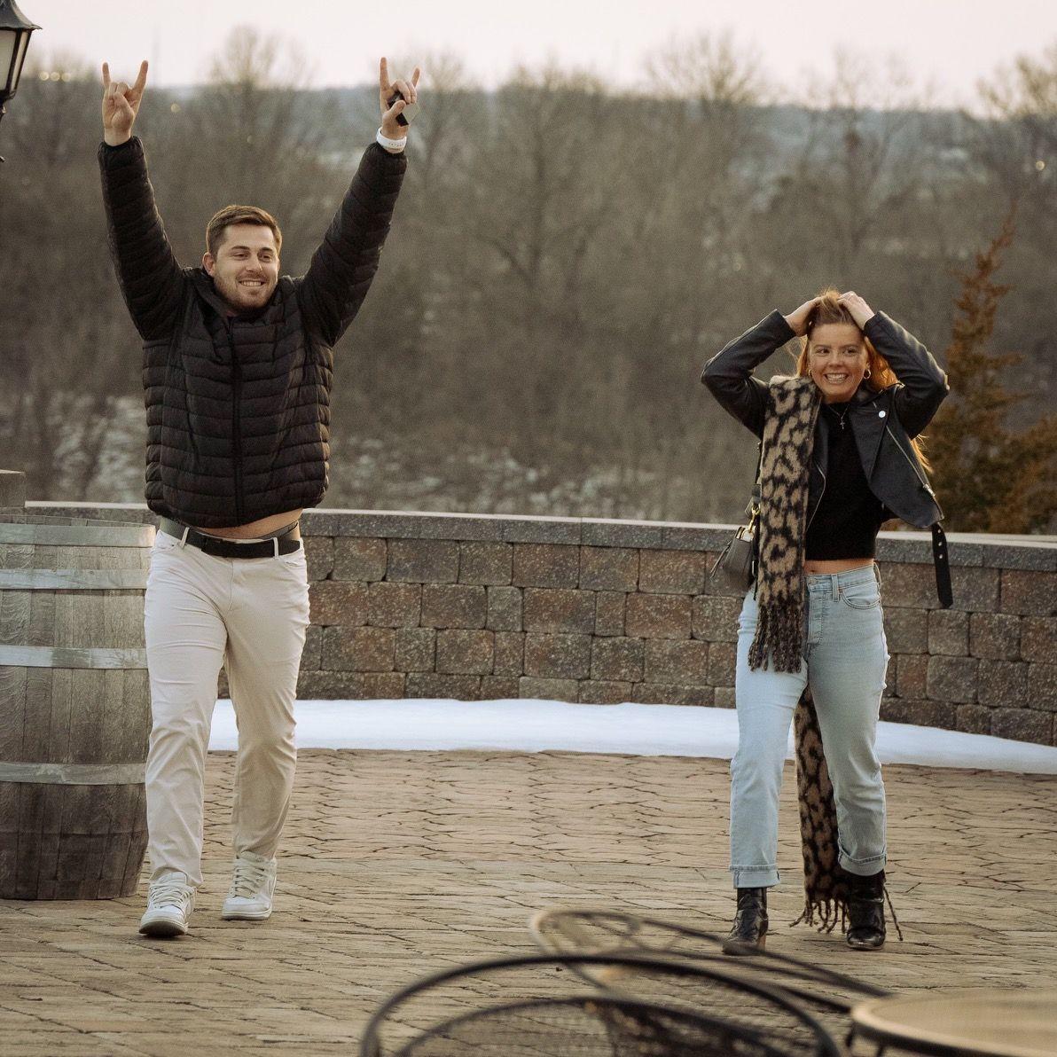 The moment we saw so many of our family and friends inside the winery, cheering for us!