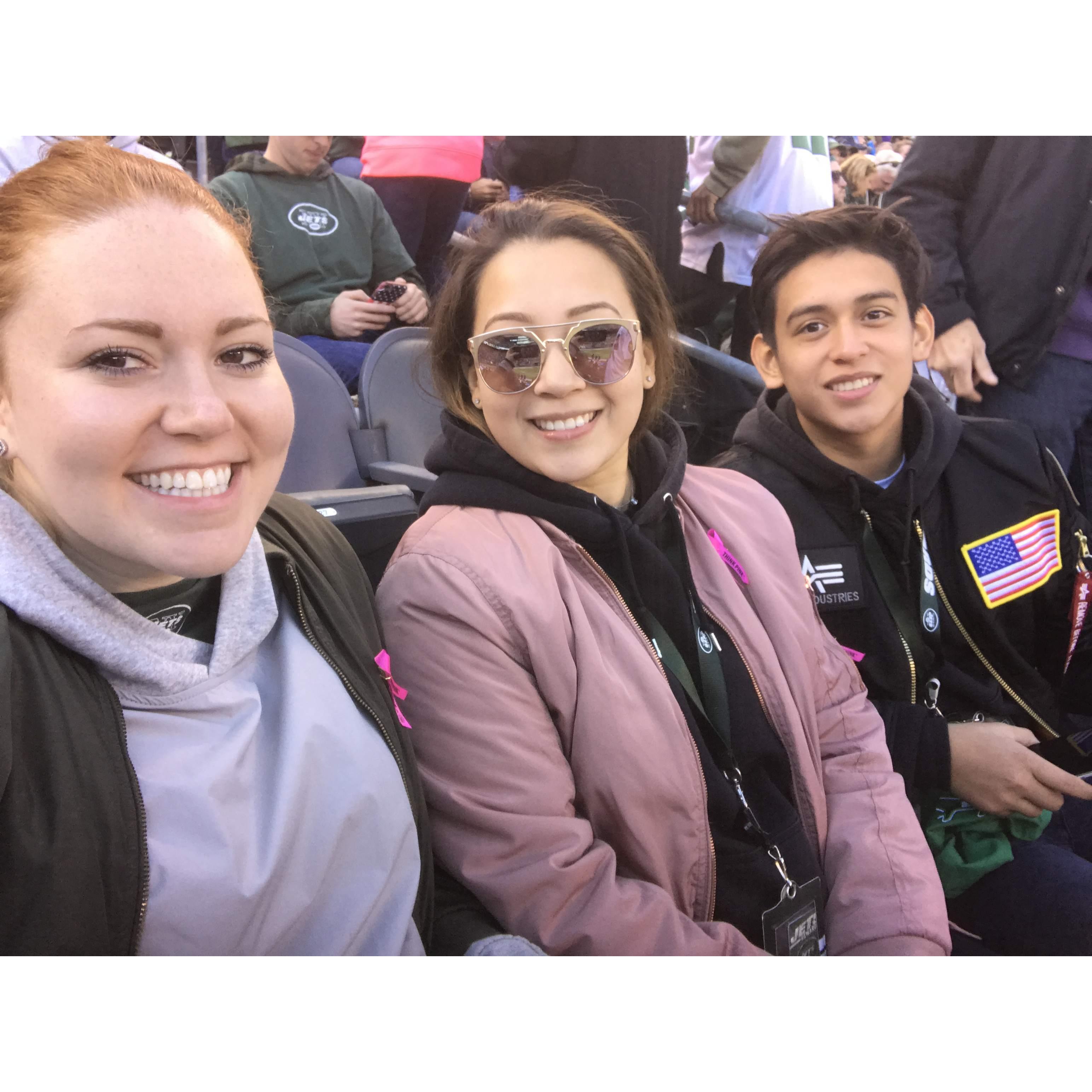 November 2016: Jets game with Alexa, Shirley and Alexis (Shirley's brother)