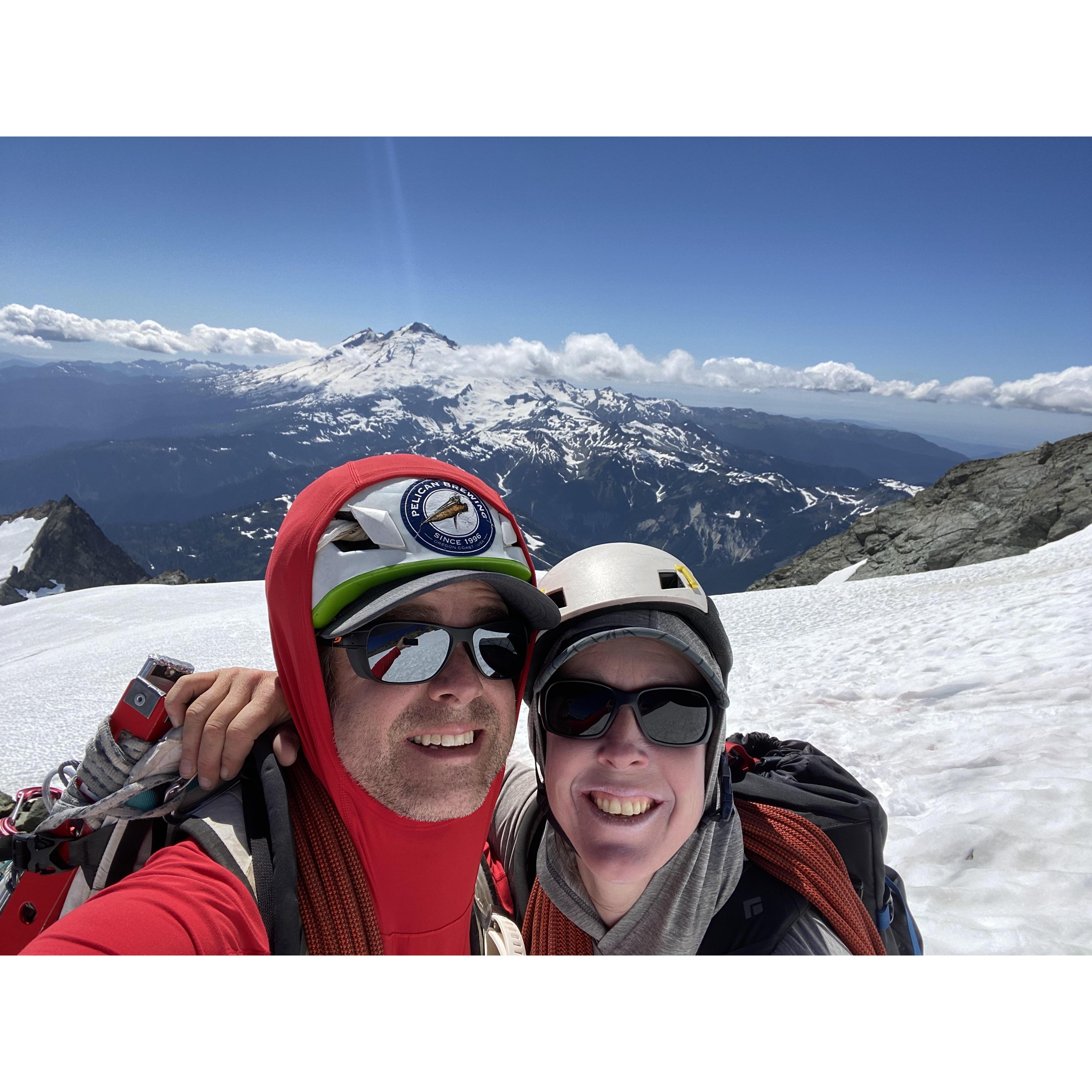 Oddly we've only climbed a mountain together once.  Mount Shuksan via Fisher Chimneys.