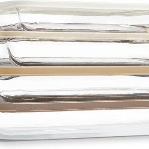 COOK WITH COLOR 8 PC. Glass Baking Dish Set with Lids - Deep Casserole Dish, Glass Food Container, Oven, Freezer and Microwave Safe, Clear Container, Brown