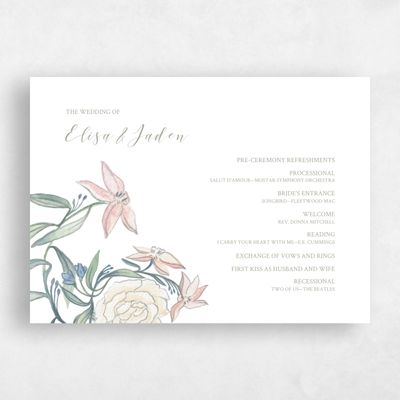 Green Standard Wedding Program - Wilbur