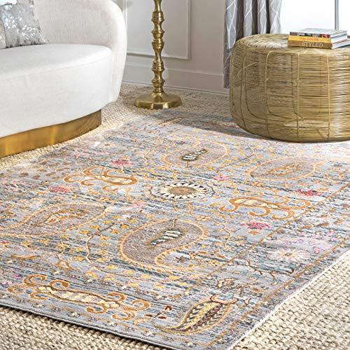 nuLOOM Leah Oriental Area Rug, 6' 7" x 9', Grey