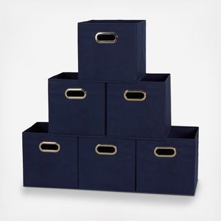 Fabric Storage Cube Bin, Set of 6