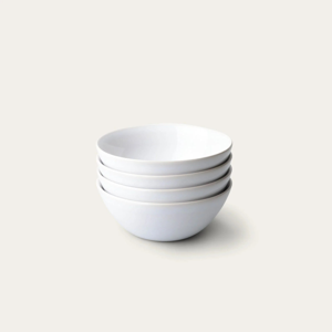 Fable Ceramic Breakfast Bowls (Set of 4) - Pearl White