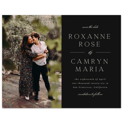 Black Elegant Wedding Digital Save the Date - Zariah Photo