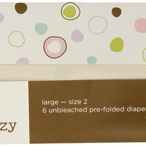 OsoCozy - Prefolds Unbleached Cloth Diapers, Size 2, 6 Count - Soft, Absorbent and Durable 100% Indian Cotton Natural Diapers For Babies - Highest Quality &...