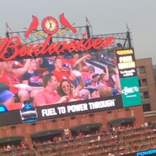 On the big screen at the Cardinals game in St. Louis