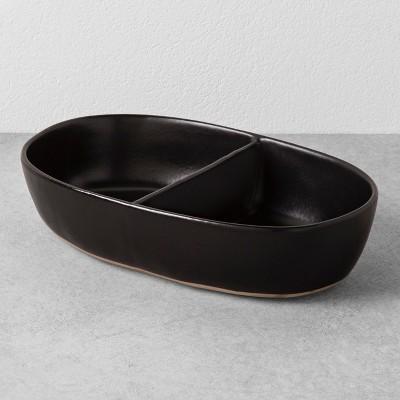 Divided Oval Serving Bowl - Black - Hearth & Hand™ with Magnolia