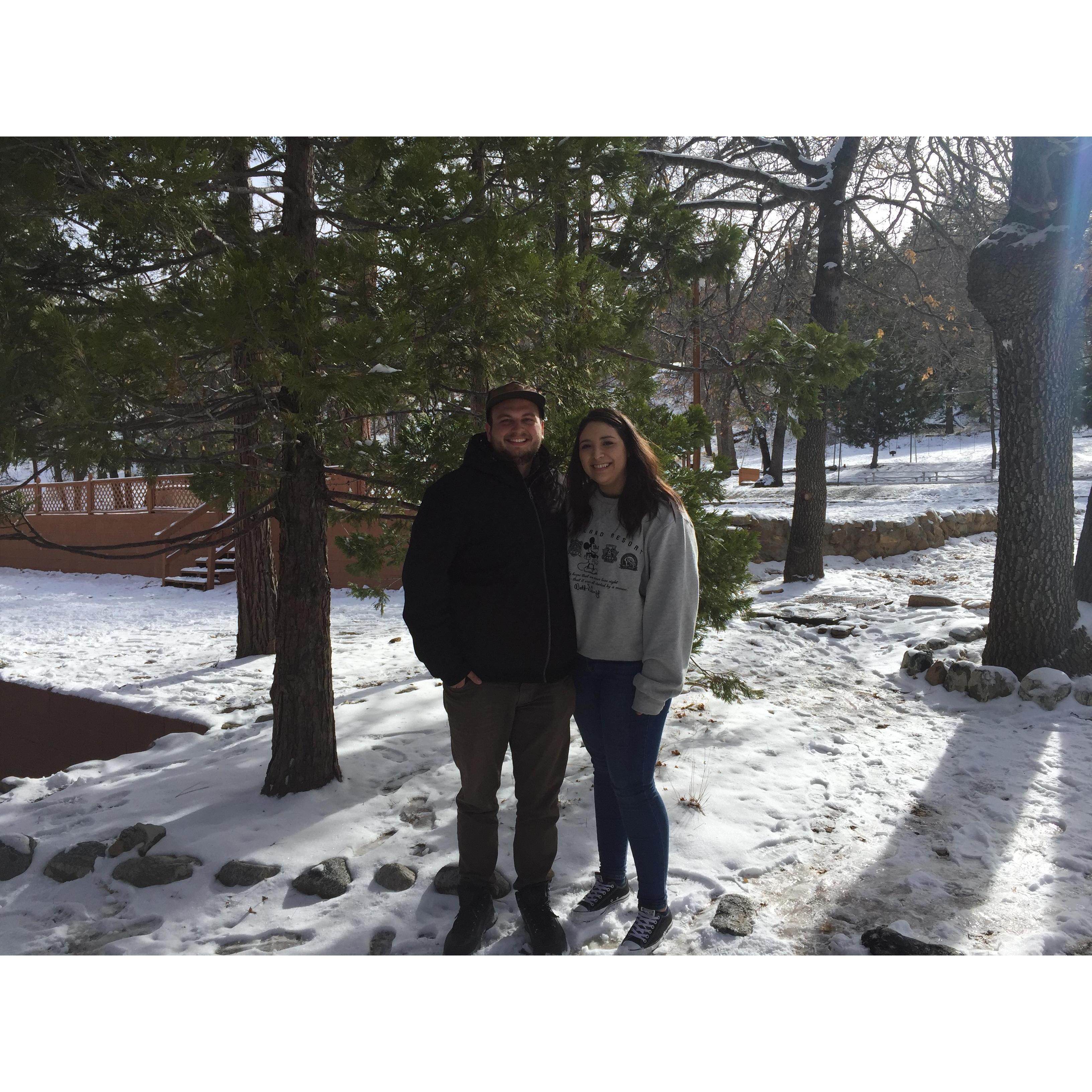 This was taken a few moments before a snowball fight broke out at a youth group winter camp we served at - 2018
