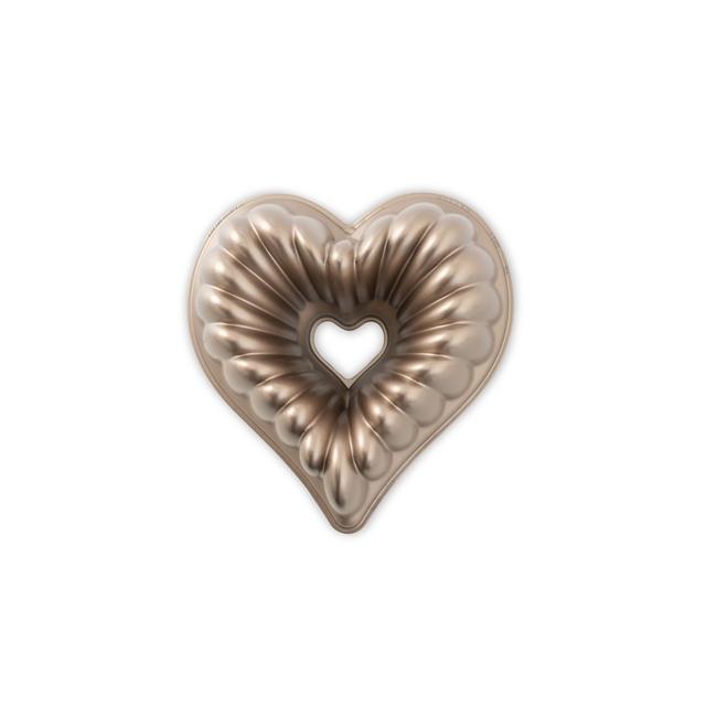 Nordic Ware Cast-Aluminum Elegant Heart Bundt Pan - Brown