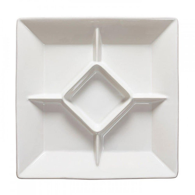 Casafina Ceramic Stoneware 13.25'' Square Tray - Cook & Host Collection, White | Microwave & Dishwasher Safe Dinnerware | Food Safe Glazing | Restaurant Quality Serveware