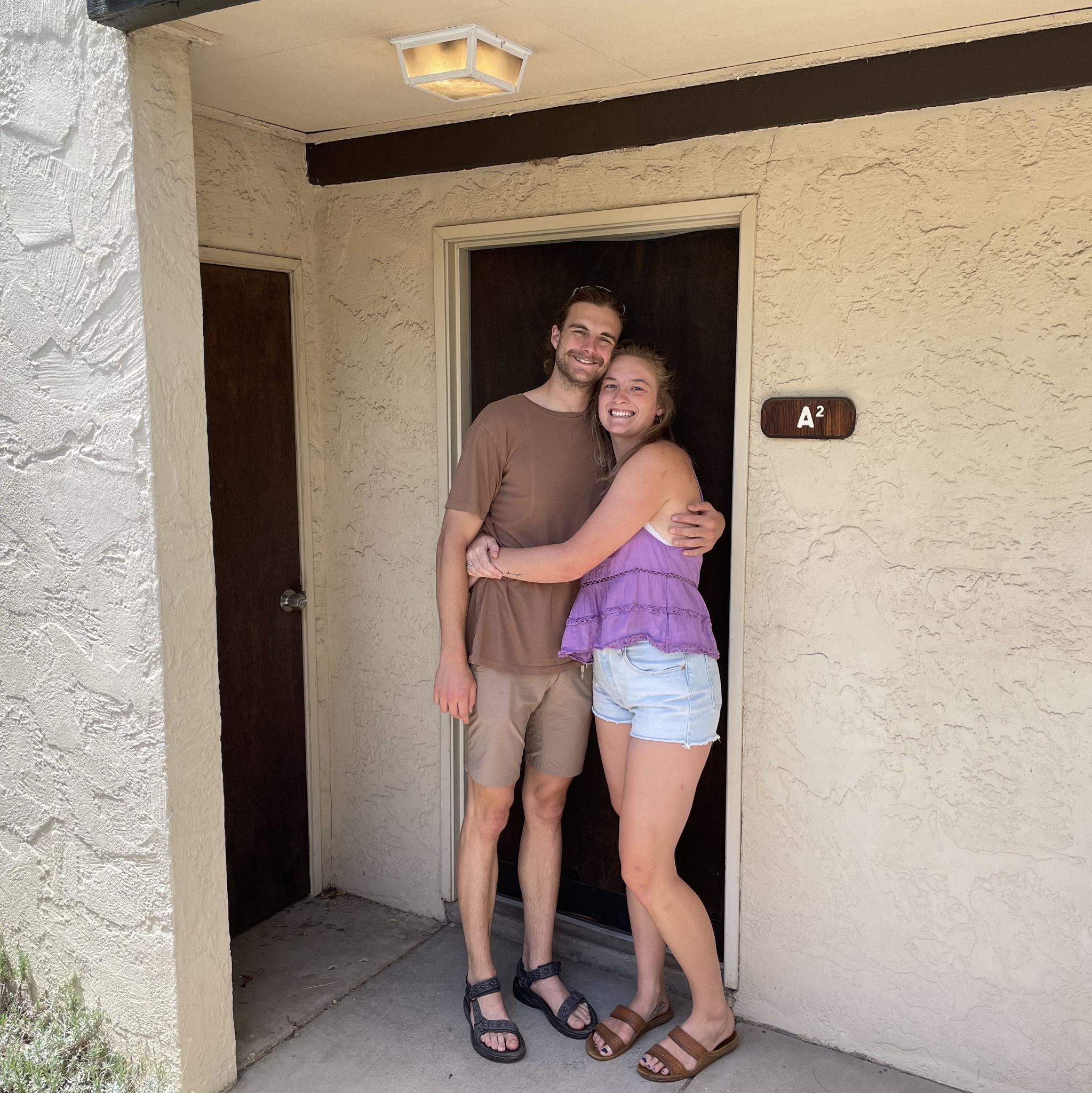 We met in December 2021 on a mountain bike ride with friends. February 2022 we officially started dating. Next thing you know, in June 2022 we moved into our first apartment together!