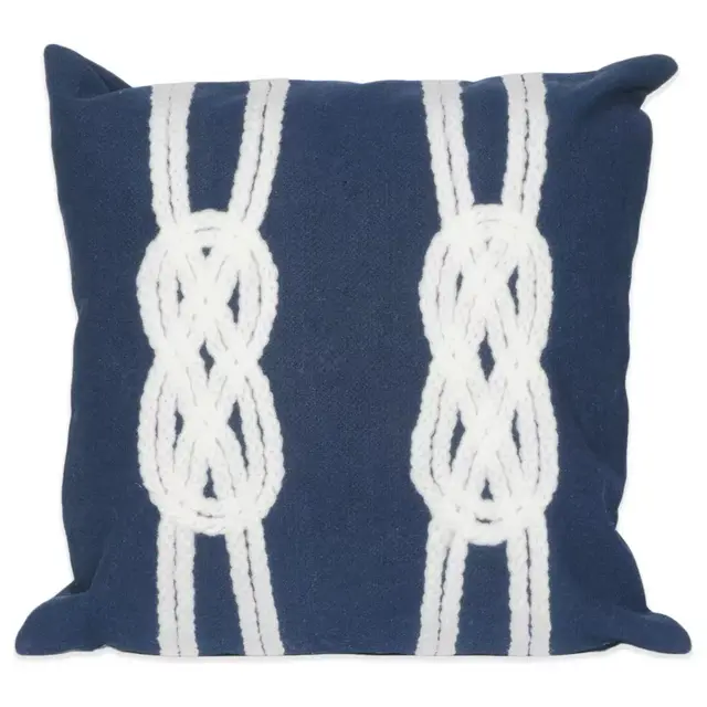 Liora Manné Double Knot Square Indoor/Outdoor Throw Pillow in Navy