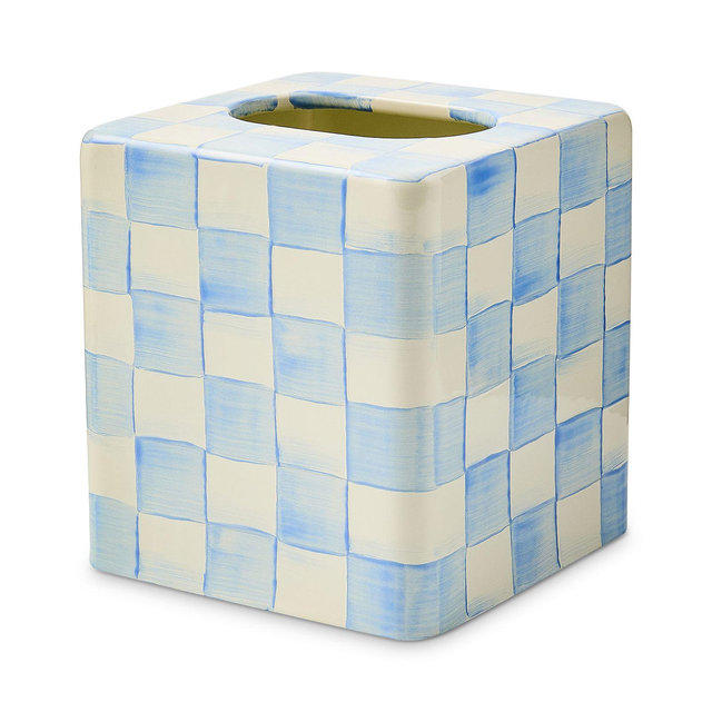 MacKenzie-Childs Sky Check Boutique Tissue Box Cover
