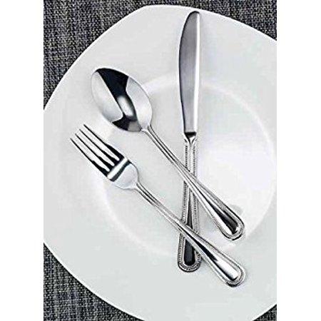 Winco Dots 3 Dozen Flatware Set, Extra Heavy 18-0 Stainless Steel Classic Old-Fashioned Dinner Spoons (Dozen Pack), Dinner Forks (Dozen Pack) and Dinner Knives (Dozen Pack), 36-Piece Set