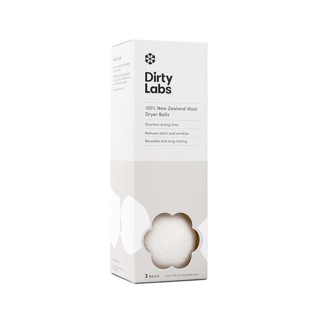 Dirty Labs | 100% New Zealand Wool Dryer Balls | 3 Balls | Shorten Drying Time | Reduce Static & Wrinkles | Dryer Sheet & Fabric Softener Alternative