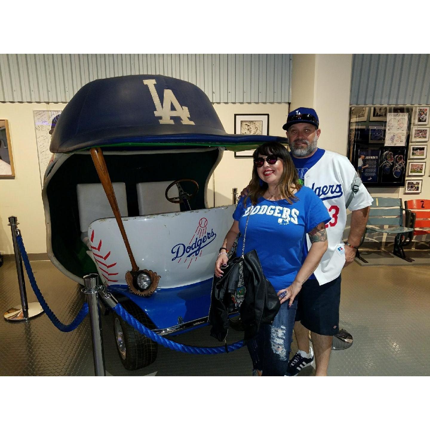 Our first Dodger game. #webleedblue