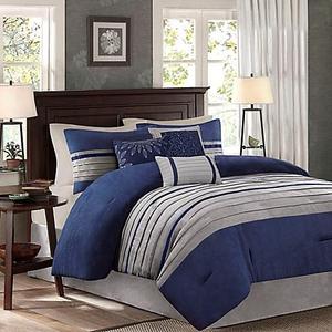 Madison Park Palmer 7-Piece King Comforter Set in Blue