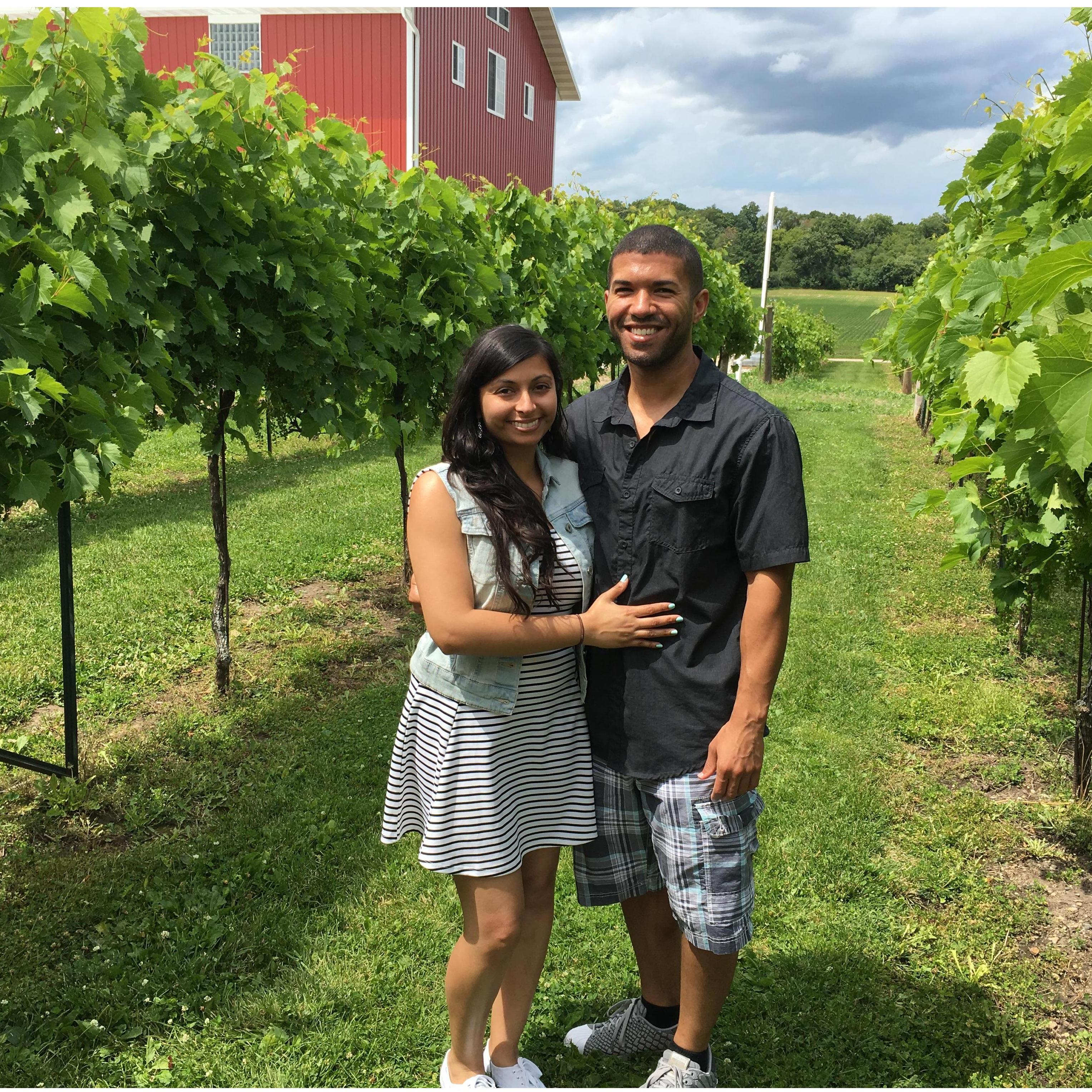 Checking out a vineyard while visiting friends in Wisconsin